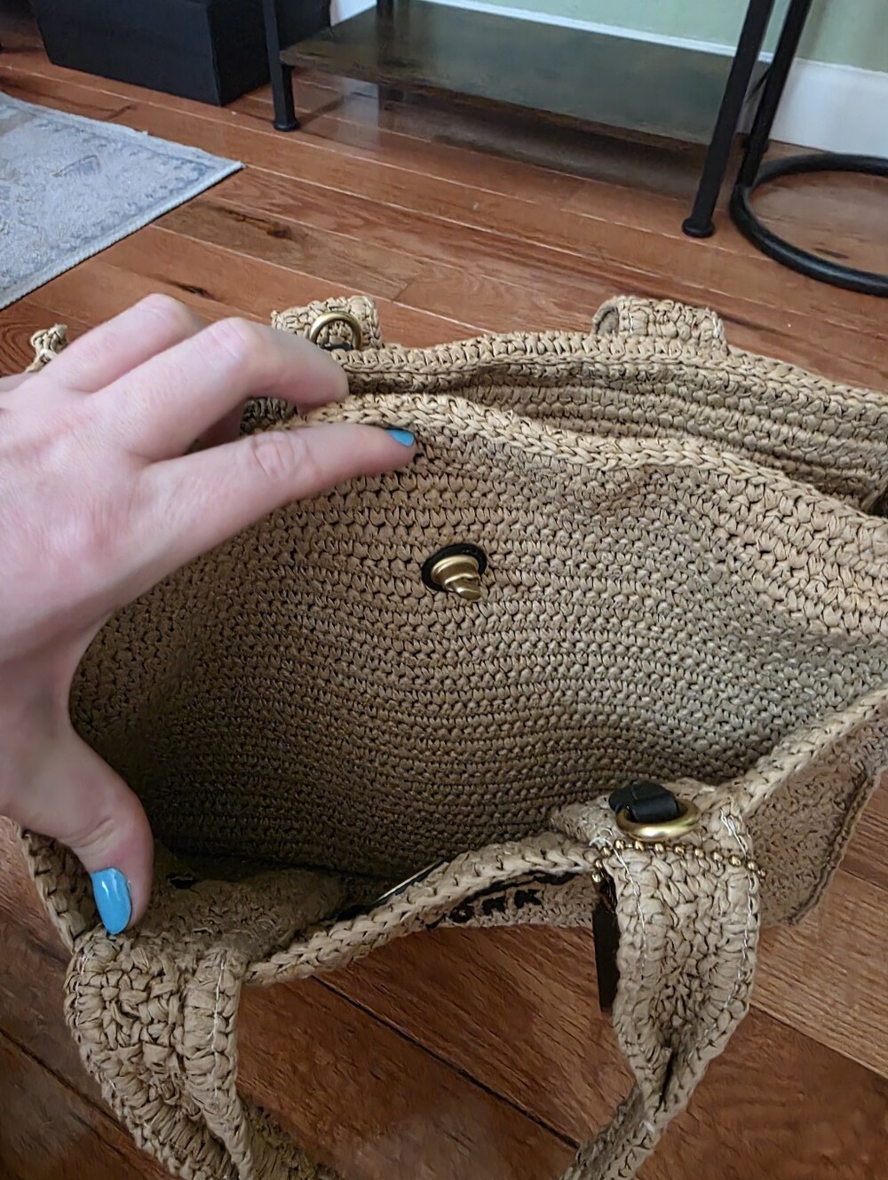 Coach Cargo Tote, Straw - Picture 6 of 8
